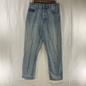 Hidden Jeans Straight Leg Womens 26 Light Blue Button Fly High Rise Denim